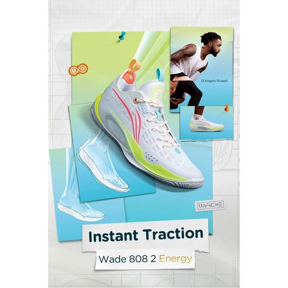 Li Ning Way of Wade Cloud Plus 808 II 2 Energy Basketball Shoes White Neon Green - Picture 14 of 14